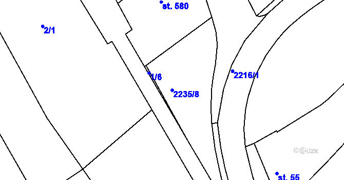 Parcela st. 2235/8 v KÚ Prakšice, Katastrální mapa