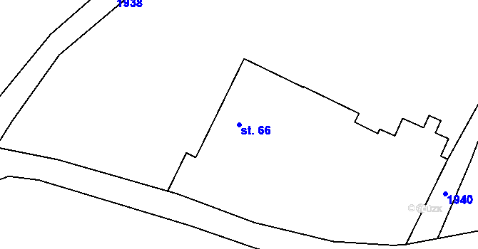 Parcela st. 66 v KÚ Prapořiště, Katastrální mapa