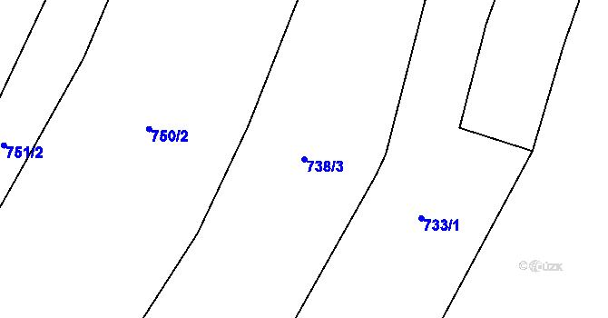 Parcela st. 738/3 v KÚ Prapořiště, Katastrální mapa