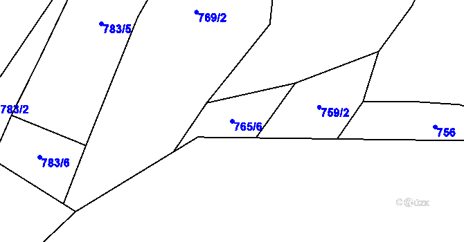 Parcela st. 765/6 v KÚ Prapořiště, Katastrální mapa