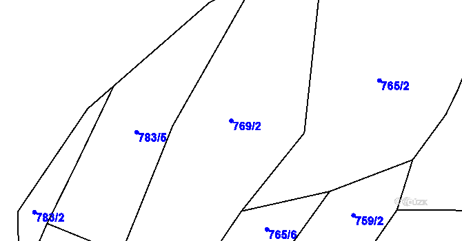 Parcela st. 769/2 v KÚ Prapořiště, Katastrální mapa