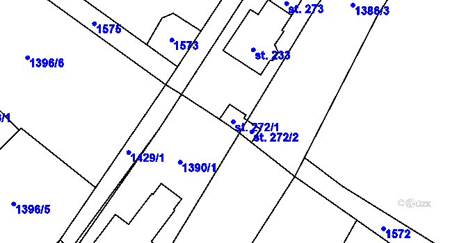 Parcela st. 272/1 v KÚ Prapořiště, Katastrální mapa