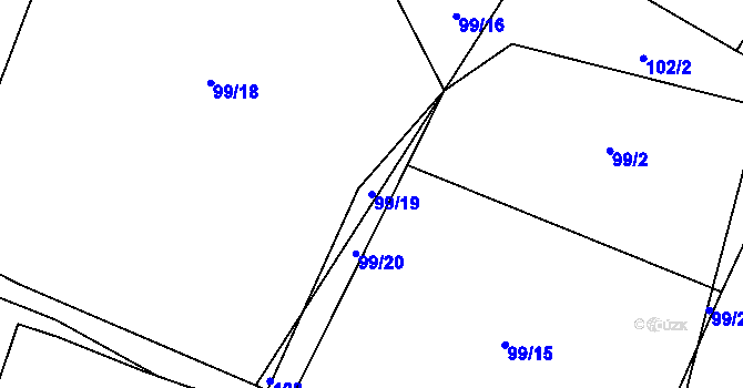 Parcela st. 99/19 v KÚ Kobylice, Katastrální mapa