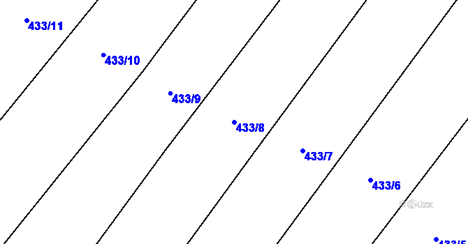 Parcela st. 433/8 v KÚ Kobylice, Katastrální mapa