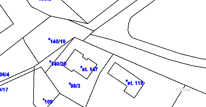 Parcela st. 98/4 v KÚ Kobylice, Katastrální mapa
