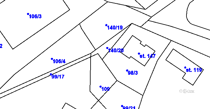 Parcela st. 98/2 v KÚ Kobylice, Katastrální mapa