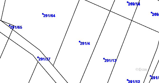 Parcela st. 291/4 v KÚ Prasek, Katastrální mapa