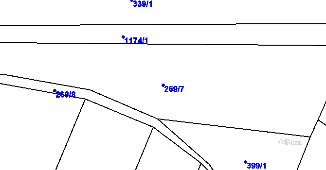 Parcela st. 269/7 v KÚ Prasek, Katastrální mapa