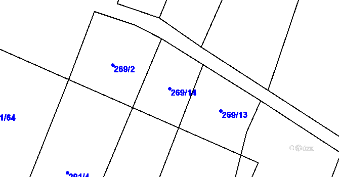 Parcela st. 269/14 v KÚ Prasek, Katastrální mapa