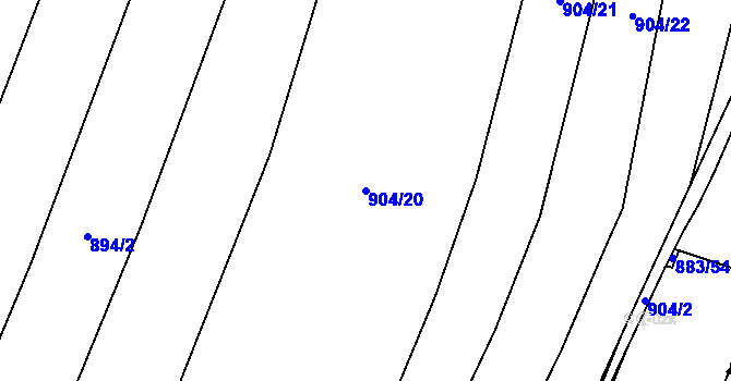 Parcela st. 904/20 v KÚ Prasek, Katastrální mapa