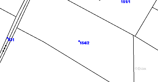 Parcela st. 154/2 v KÚ Zdechovice u Nového Bydžova, Katastrální mapa