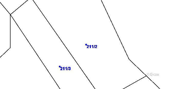 Parcela st. 211/2 v KÚ Zdechovice u Nového Bydžova, Katastrální mapa