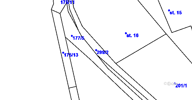 Parcela st. 299/2 v KÚ Zdechovice u Nového Bydžova, Katastrální mapa