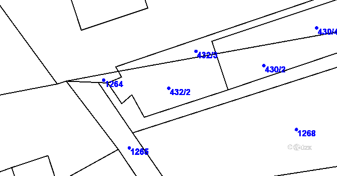 Parcela st. 432/2 v KÚ Praskačka, Katastrální mapa