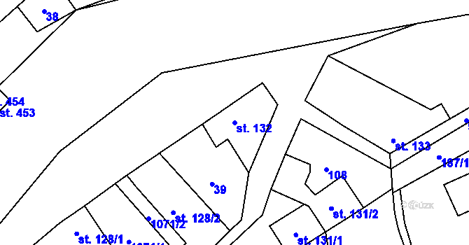 Parcela st. 132 v KÚ Praskolesy, Katastrální mapa