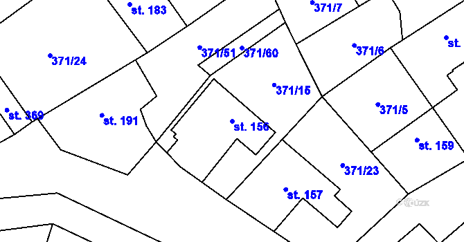 Parcela st. 156 v KÚ Praskolesy, Katastrální mapa