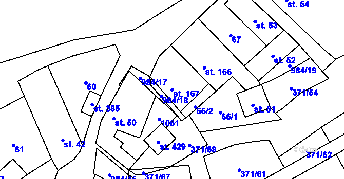 Parcela st. 167 v KÚ Praskolesy, Katastrální mapa