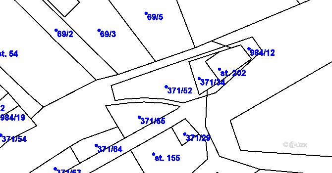 Parcela st. 371/52 v KÚ Praskolesy, Katastrální mapa
