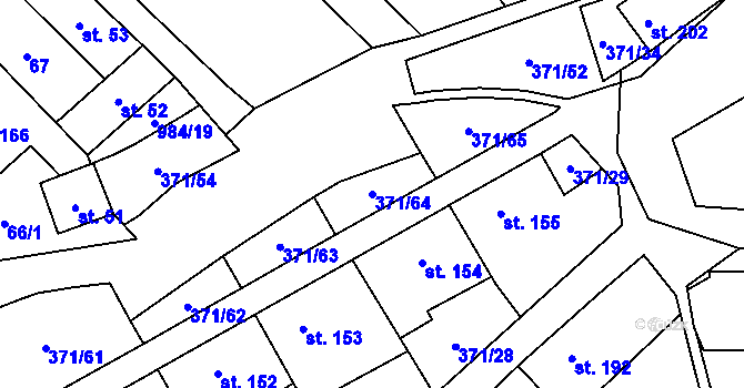 Parcela st. 371/64 v KÚ Praskolesy, Katastrální mapa