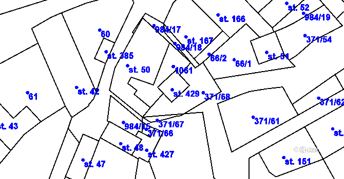 Parcela st. 429 v KÚ Praskolesy, Katastrální mapa