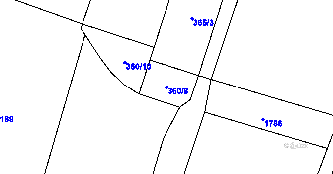 Parcela st. 360/8 v KÚ Praskolesy, Katastrální mapa