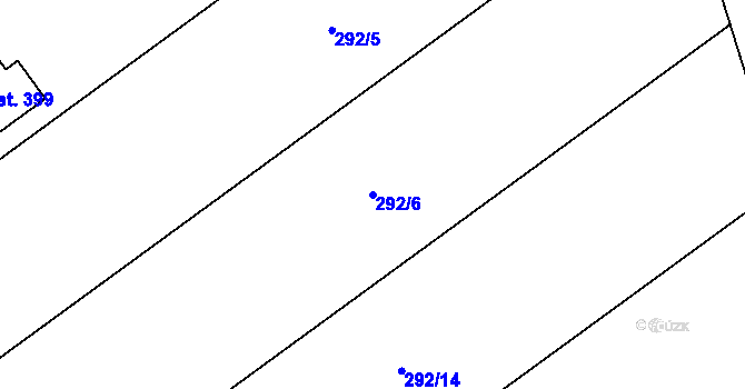 Parcela st. 292/6 v KÚ Pravčice, Katastrální mapa