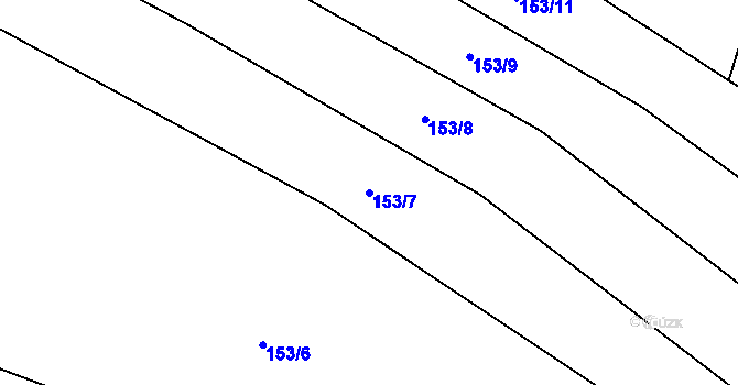 Parcela st. 153/7 v KÚ Pravíkov, Katastrální mapa