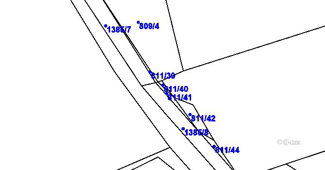 Parcela st. 811/40 v KÚ Pravíkov, Katastrální mapa