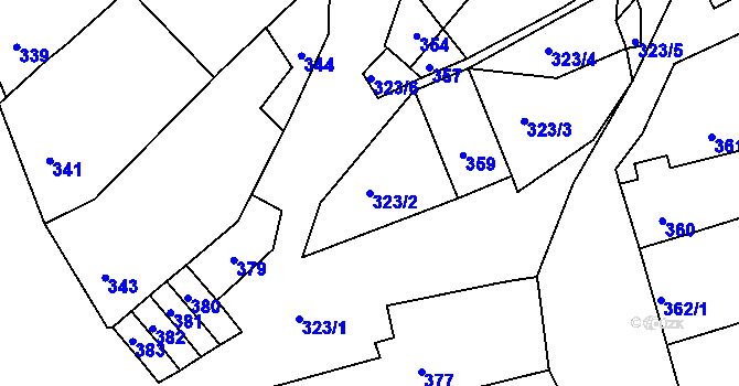 Parcela st. 323/2 v KÚ Pravlov, Katastrální mapa