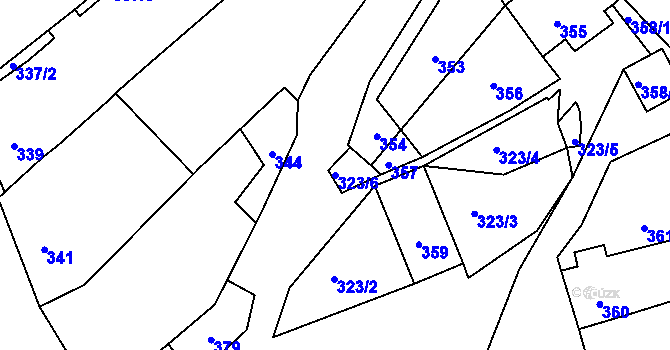 Parcela st. 323/6 v KÚ Pravlov, Katastrální mapa
