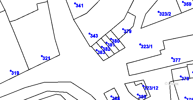Parcela st. 383 v KÚ Pravlov, Katastrální mapa