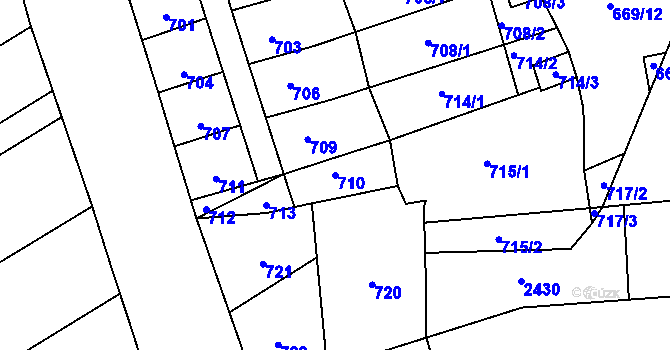 Parcela st. 710 v KÚ Pravlov, Katastrální mapa