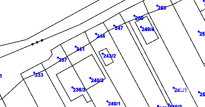 Parcela st. 243/2 v KÚ Pravlov, Katastrální mapa