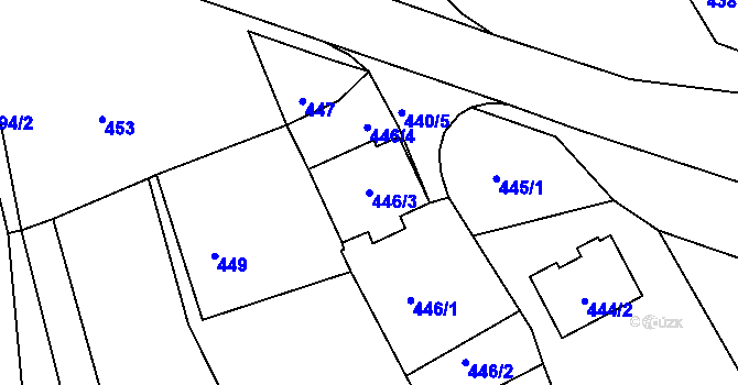 Parcela st. 446/3 v KÚ Pravlov, Katastrální mapa