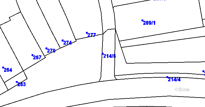 Parcela st. 214/5 v KÚ Pravlov, Katastrální mapa