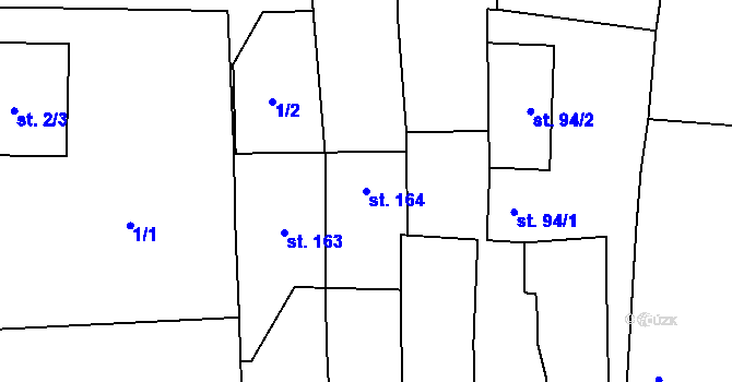 Parcela st. 164 v KÚ Pravonín, Katastrální mapa