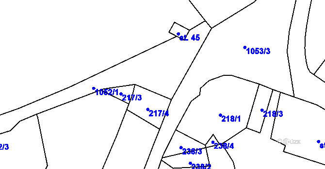 Parcela st. 217/1 v KÚ Tisek, Katastrální mapa
