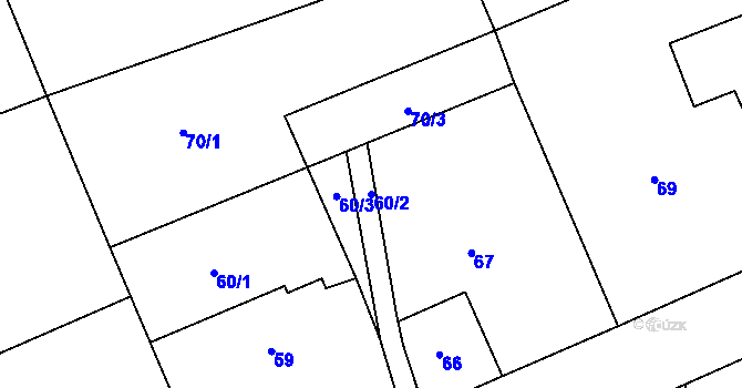Parcela st. 60/2 v KÚ Prchalov, Katastrální mapa