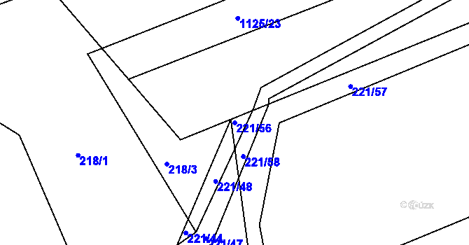 Parcela st. 221/56 v KÚ Prchalov, Katastrální mapa