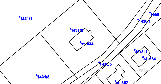 Parcela st. 434 v KÚ Prlov, Katastrální mapa