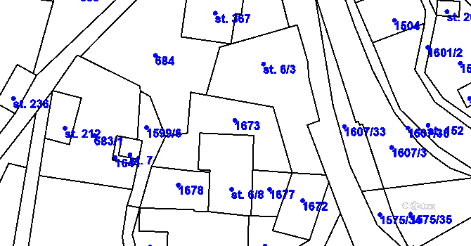 Parcela st. 6/2 v KÚ Prlov, Katastrální mapa