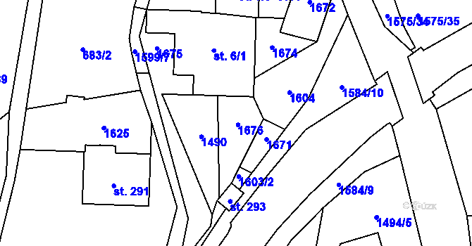 Parcela st. 6/7 v KÚ Prlov, Katastrální mapa