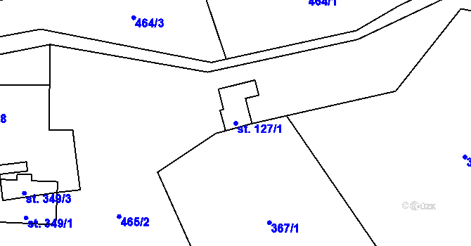 Parcela st. 127/1 v KÚ Prlov, Katastrální mapa