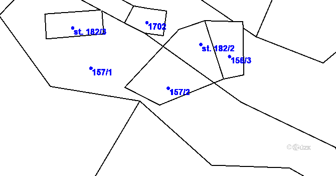 Parcela st. 157/2 v KÚ Prlov, Katastrální mapa