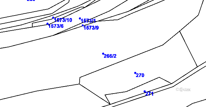 Parcela st. 266/2 v KÚ Prlov, Katastrální mapa