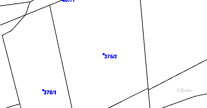 Parcela st. 375/2 v KÚ Prlov, Katastrální mapa