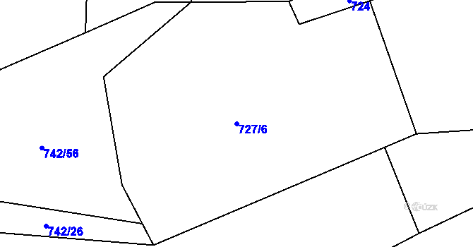 Parcela st. 727/6 v KÚ Prlov, Katastrální mapa