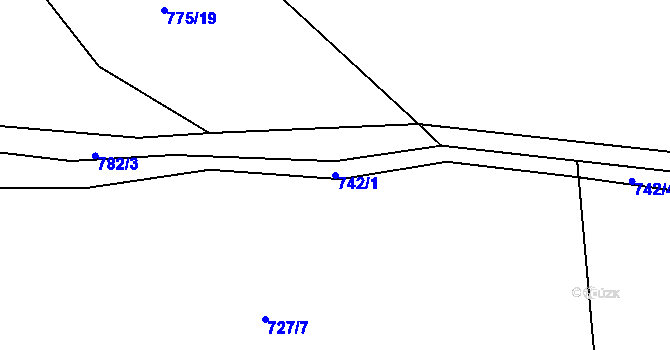 Parcela st. 742/1 v KÚ Prlov, Katastrální mapa
