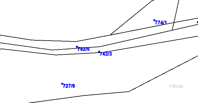 Parcela st. 742/3 v KÚ Prlov, Katastrální mapa
