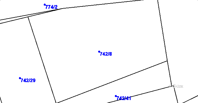 Parcela st. 742/8 v KÚ Prlov, Katastrální mapa